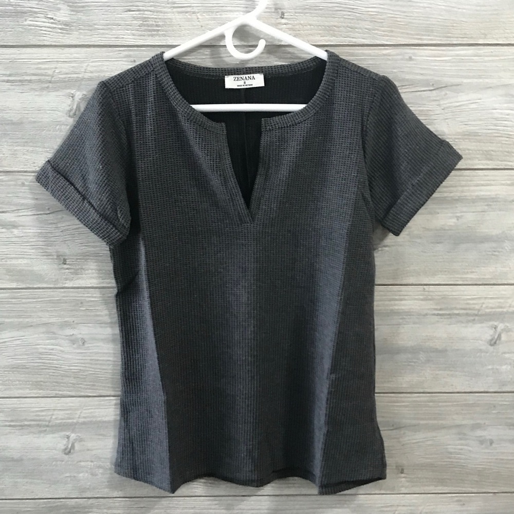 BN Zenana Outfitters Waffle Knit T Shirt